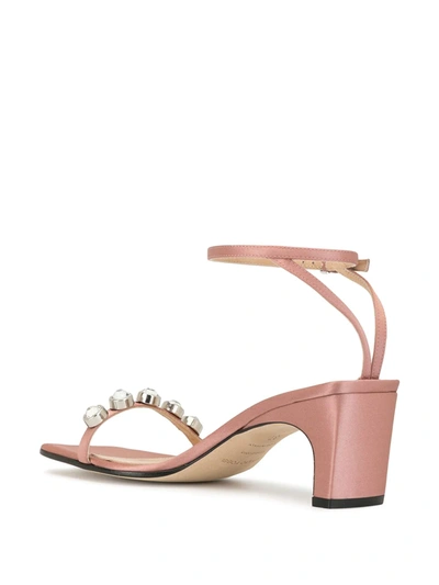 Shop Sergio Rossi Sr1 Crystal Sandals In Pink
