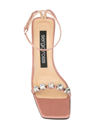 Shop Sergio Rossi Sr1 Crystal Sandals In Pink