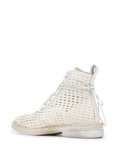 Shop Marsèll Woven Ankle Boots In White