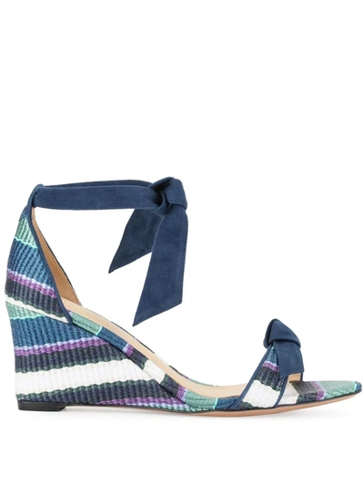 Alexandre Birman Striped Wedge Sandals In Blue