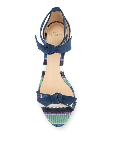 Alexandre Birman Striped Wedge Sandals In Blue