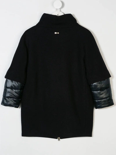 Herno Layered Hooded Padded Coat In Blue