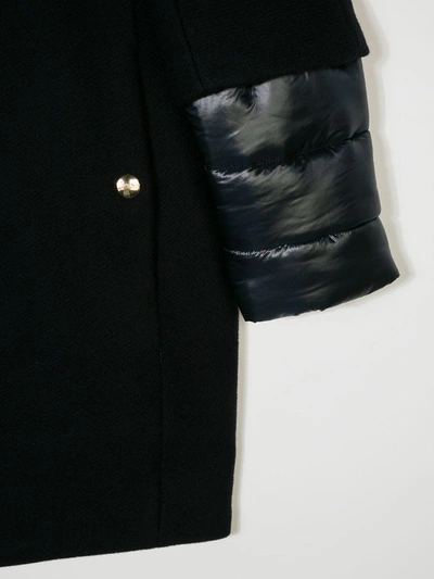 Herno Layered Hooded Padded Coat In Blue