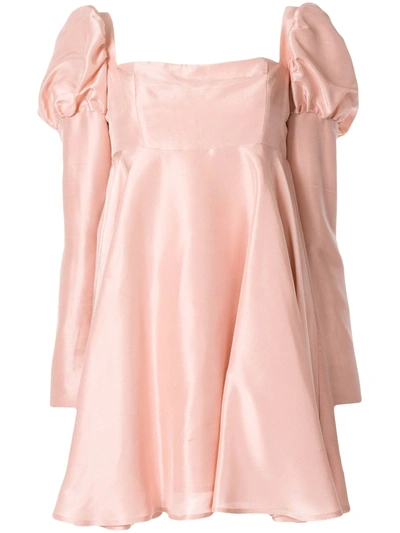Shop Macgraw Romantic Silk Short Dress In Pink