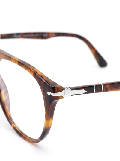 Persol Double Bridge Tortoiseshell Glasses In Brown