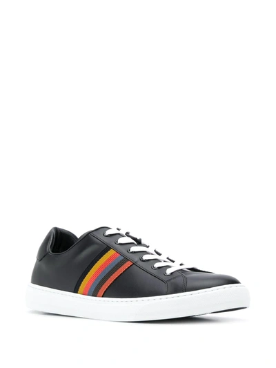 Shop Paul Smith Bright Stripe Levon Sneakers In Black