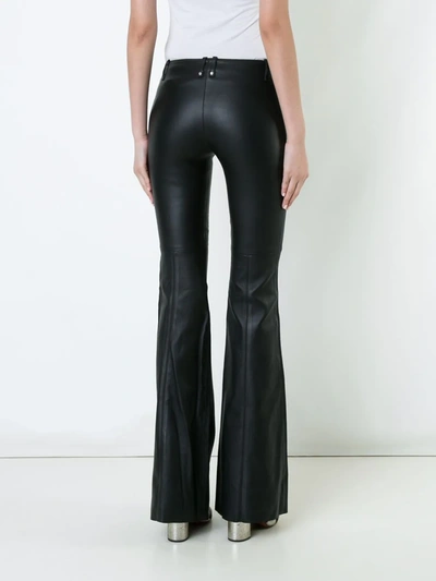 Shop Plein Sud Flared Leather Trousers In Black