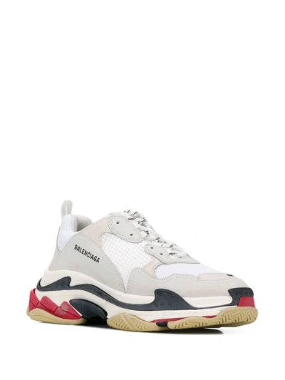 Balenciaga White & Red Triple S Sneakers | ModeSens
