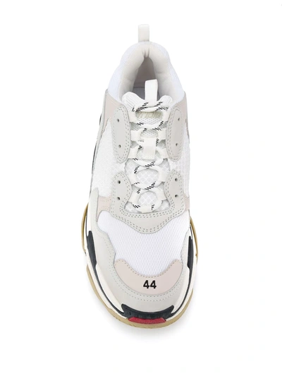 Shop Balenciaga M Triple S Tricolour Sole Sneakers In White