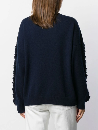 Shop Barrie Textured Sleeves Detail Jumper In Blue