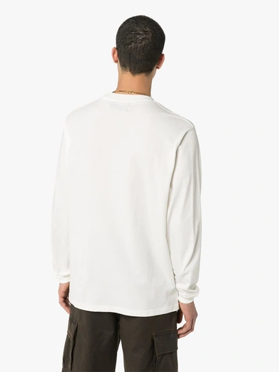 Shop 424 Logo-embroidered Long-sleeve T-shirt In White