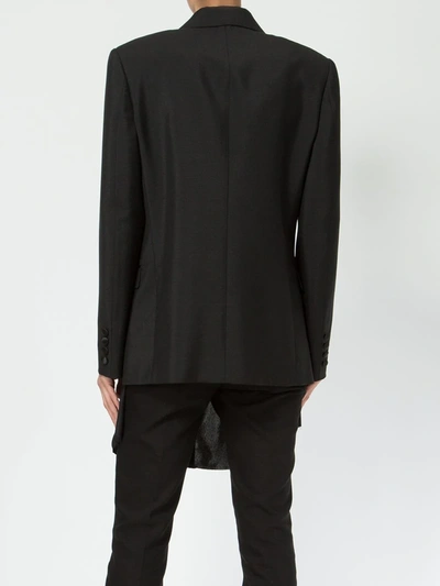 Shop Maison Margiela Ruched Asymmetrical Hem Dress In Black