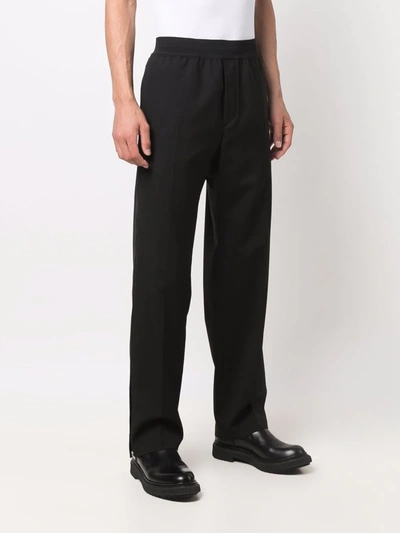 Shop Oamc Mid-rise Straight Trousers In Black