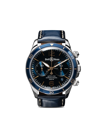 Shop Bell & Ross Br V2-94 Aeronavale 41mm In Blue B Blue