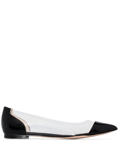 Shop Gianvito Rossi Plexi Ballerina Shoes In Black