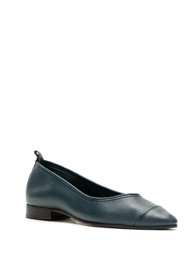 Sarah Chofakian Nuage Almond-toe Flats In Blue