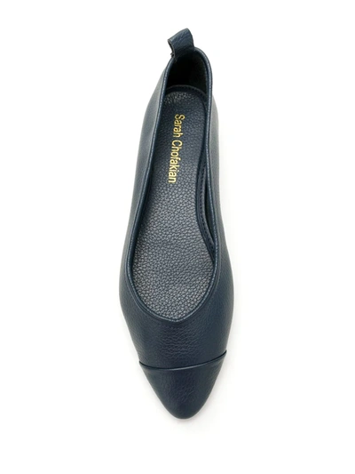 Sarah Chofakian Nuage Almond-toe Flats In Blue