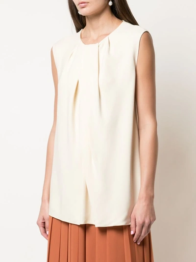 The Row Sleeveless Flared Blouse In White