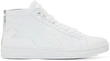 KENZO White Leather Tears High-Top Sneakers