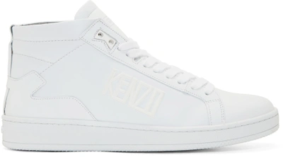 Kenzo White Leather Tears High-top Sneakers