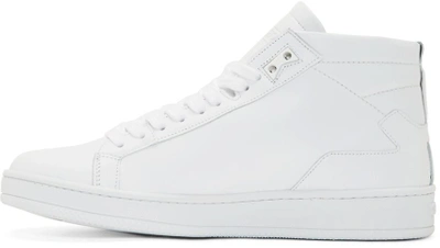 Shop Kenzo White Leather Tears High-top Sneakers
