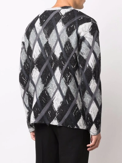 Moschino Argyle-pattern Wool-blend Jumper In 灰色