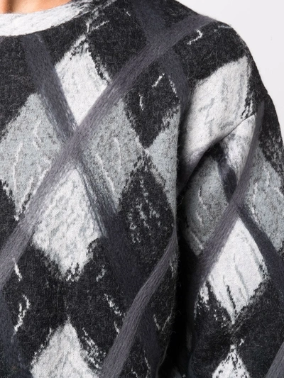 Moschino Argyle-pattern Wool-blend Jumper In 灰色