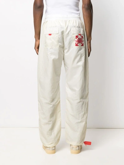 Shop Nike X Off-white Logo-print Track Pants In Neutrals