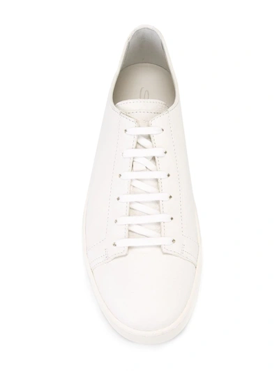 Shop Santoni Lace-up Sneakers In White