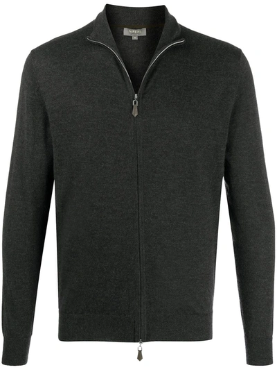 Shop N•peal Spread Collar Cardigan In Grey