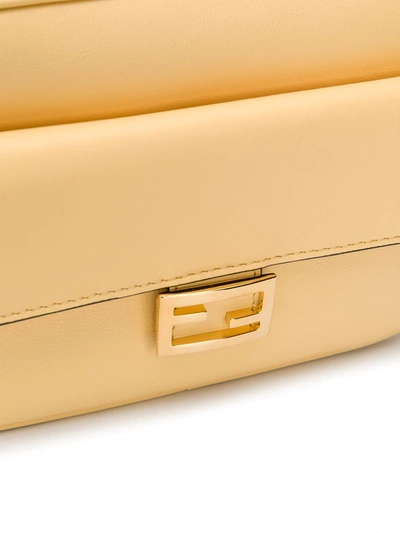 Shop Fendi Baguette Crossbody Bag In Yellow