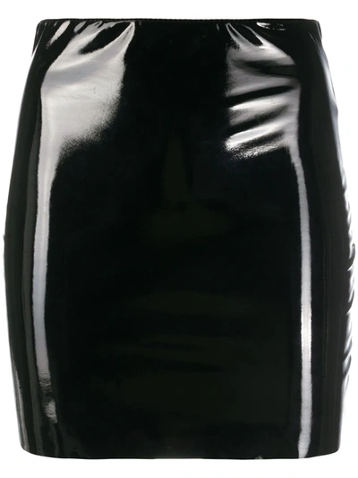 Shop Alchemy X Lia Aram Patent-effect Pencil Miniskirt In Black