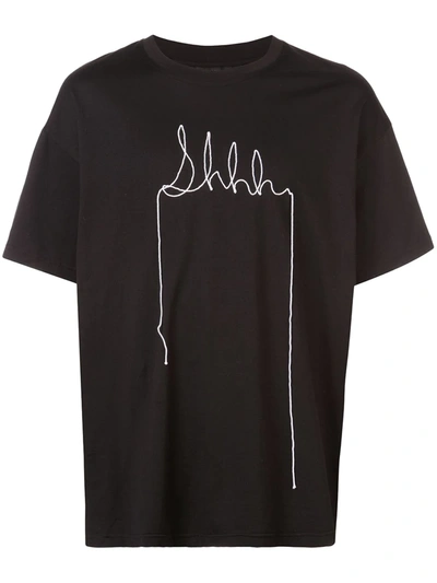 Shop Mostly Heard Rarely Seen Yarn Sketch Shh T-shirt In Black