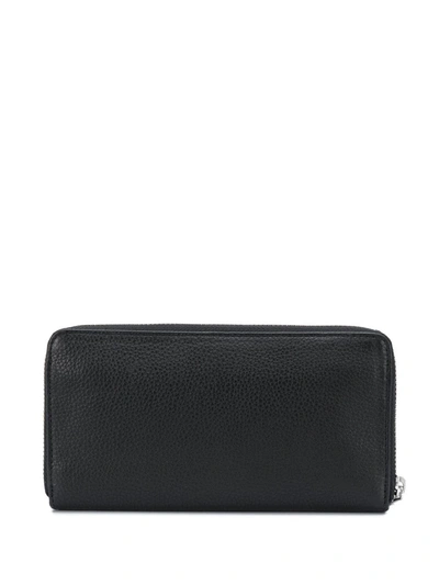 Zadig & Voltaire Compagnon Savage Medium Croc-embossed Leather Wallet In Black
