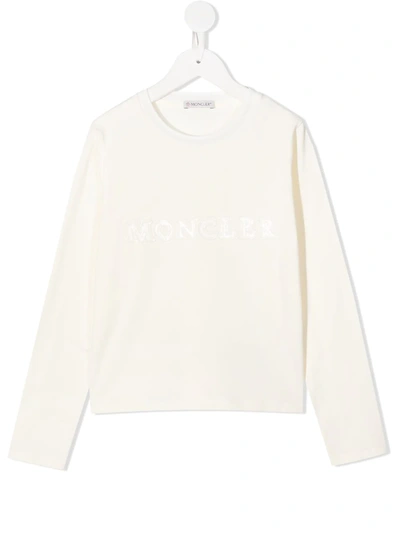 Shop Moncler Logo-patch Sweatshirt In Neutrals