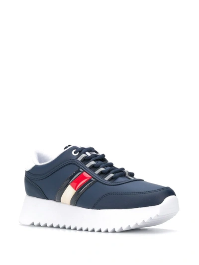 Shop Tommy Jeans Low Top Platform Sneakers In Blue