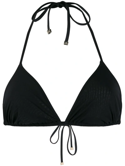 Dolce & Gabbana Padded Jersey Triangle Bikini Top In Black