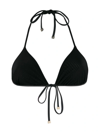 Dolce & Gabbana Padded Jersey Triangle Bikini Top In Black