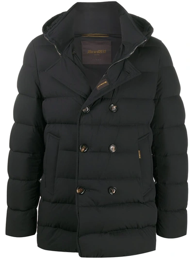 Shop Moorer Florio Double-breasted Padded Coat In Blue