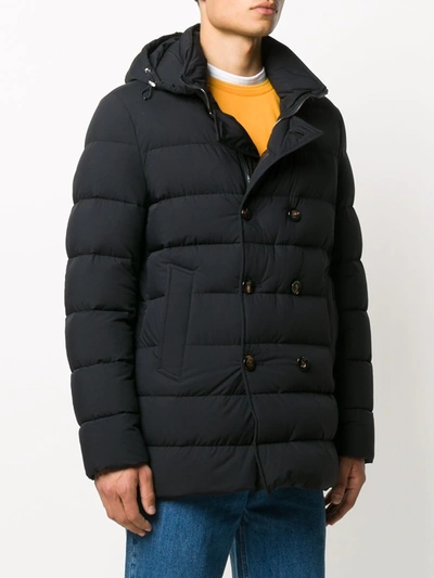 Moorer Florio Double-breasted Padded Coat In Blue