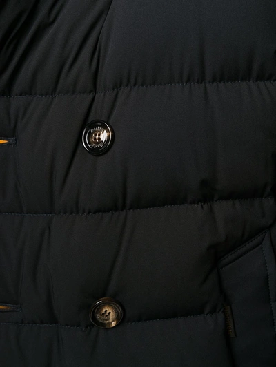 Moorer Florio Double-breasted Padded Coat In Blue