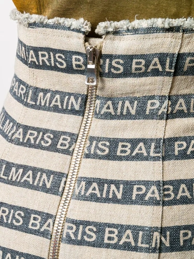 Shop Balmain Paris Striped Skirt In Gay Fice