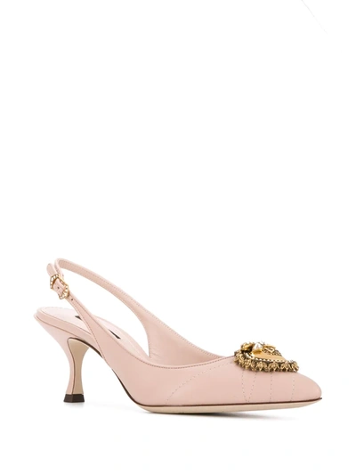 Shop Dolce & Gabbana Devotion Slingback Pumps In Pink