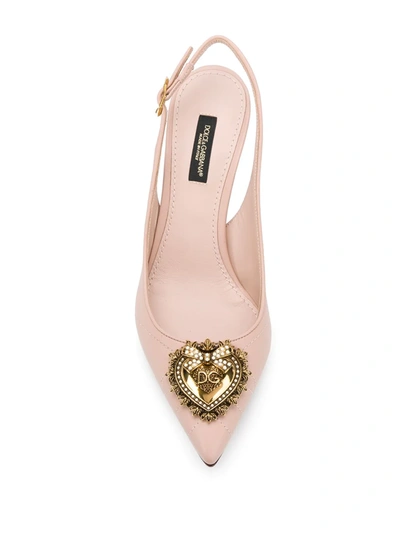 Shop Dolce & Gabbana Devotion Slingback Pumps In Pink