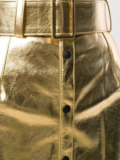 Shop Msgm High-waisted Skirt In Metallic