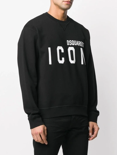 Shop Dsquared2 Icon Print Sweatshirt In Black