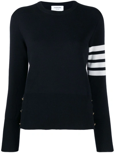 Shop Thom Browne 4-bar Milano Stitch Jumper In Blue