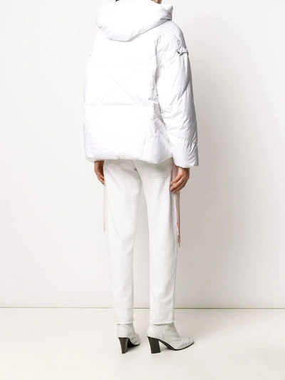 Shop Khrisjoy Hooded Puffer Jacket In White