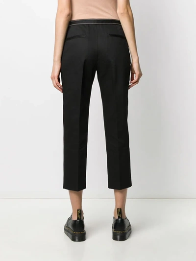 Shop Marni Stitched Cropped Trousers In Black