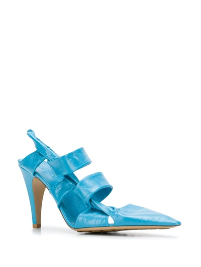 Shop Bottega Veneta High-heeled Pointed Toe Sandals In Blue